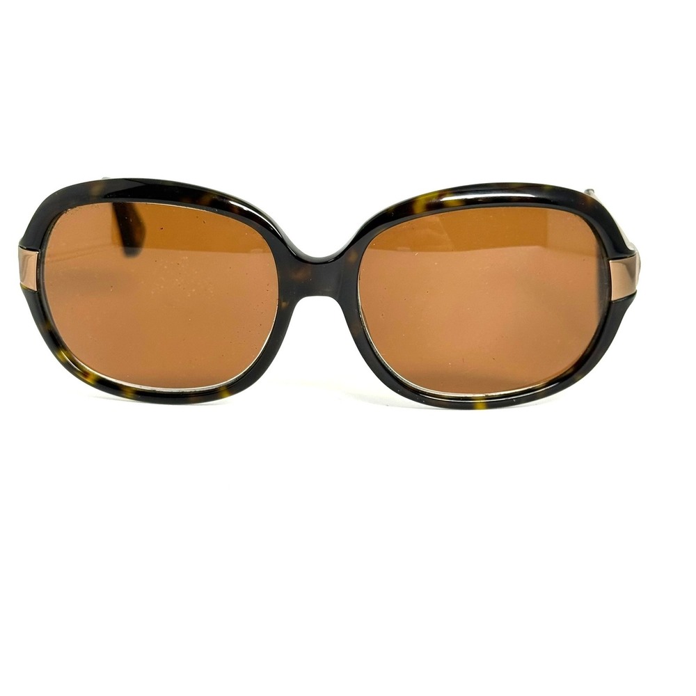Coach Trudie S816 Tortoise Sunglasses Oversized Oval Gold Signature C Arms
